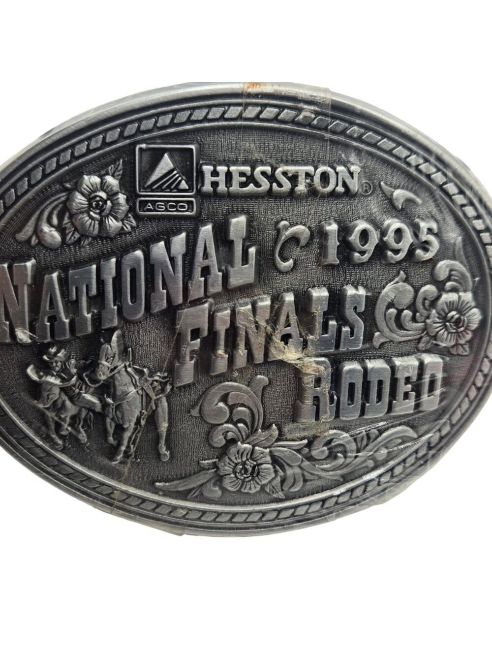 1995 Rodeo NFR Belt Buckle Steer Wrestling National Finals NOS Cowboy Vintage